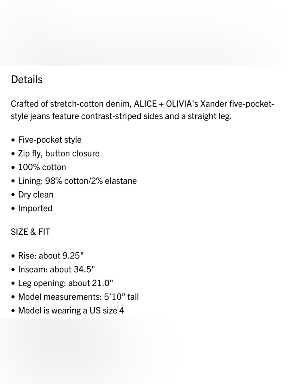 Alice + Olivia Xander Low-Rise Straight-Leg Jeans - Picture 7 of 14